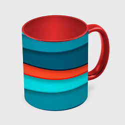 Кружка 3D Геометрические непараллельные пластины, цвет: 3D-белый + красный