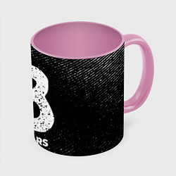 Кружка 3D Beastars с потертостями на темном фоне, цвет: 3D-белый + розовый