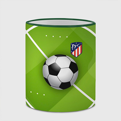 Кружка цветная Atletico madrid Мяч / 3D-Зеленый кант – фото 2