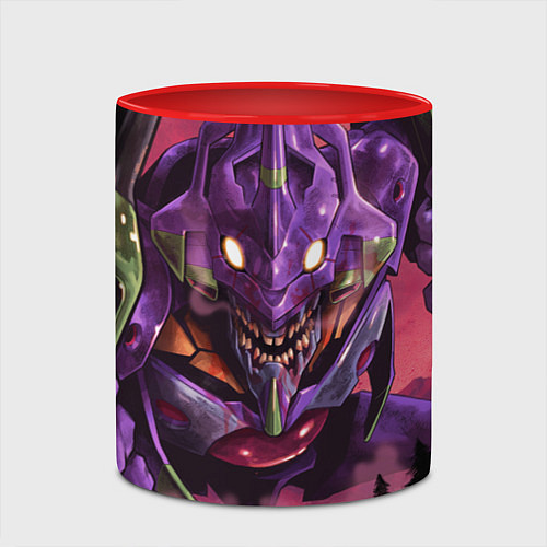 Кружка цветная Neon Genesis Evangelion - Eva / 3D-Белый + красный – фото 2