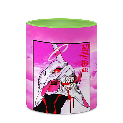 Кружка цветная Neon Genesis Evangelion: Eva 01 / 3D-Белый + светло-зеленый – фото 2