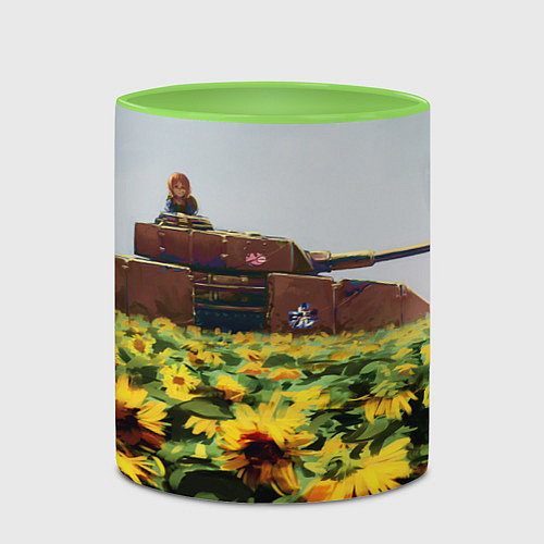 Кружка цветная Саори Такабэ / 3D-Белый + светло-зеленый – фото 2