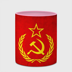 Кружка 3D СССР - старый флаг, цвет: 3D-белый + розовый — фото 2