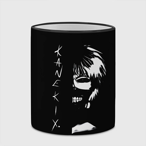 Кружка цветная Tokyo Ghoul Kaneki Ken - anime / 3D-Черный кант – фото 2