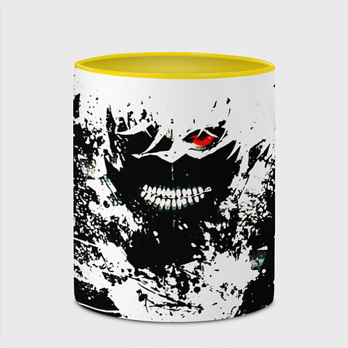 Кружка цветная Tokyo Ghoul Kaneki Ken paint / 3D-Белый + желтый – фото 2