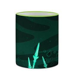 Кружка 3D Истребление всего зла - Сяо - Геншин, цвет: 3D-светло-зеленый кант — фото 2