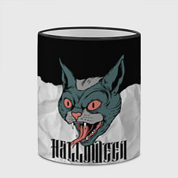 Кружка 3D Happy Halloween - wild cat, цвет: 3D-черный кант — фото 2