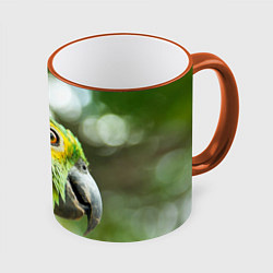 Кружка 3D Попугaй, цвет: 3D-оранжевый кант