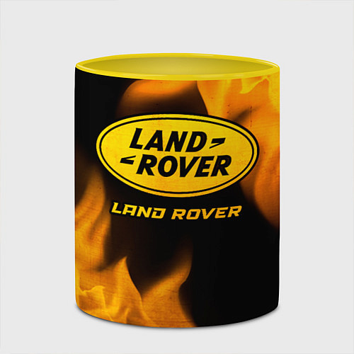 Кружка цветная Land Rover - gold gradient / 3D-Белый + желтый – фото 2