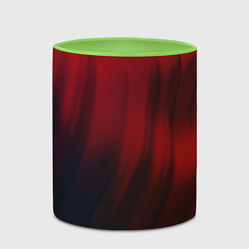 Кружка цветная Красные абстрактные волны во тьме / 3D-Белый + светло-зеленый – фото 2