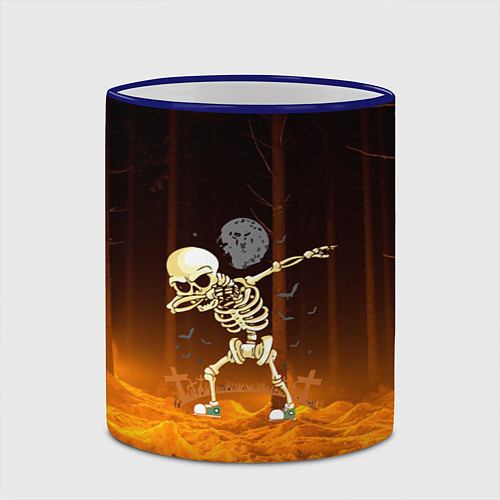 Кружка цветная Skeletons dab - dark forest / 3D-Синий кант – фото 2