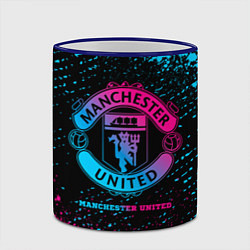 Кружка 3D Manchester United - neon gradient, цвет: 3D-синий кант — фото 2