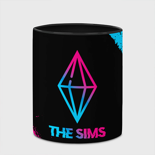 Кружка цветная The Sims - neon gradient / 3D-Белый + черный – фото 2