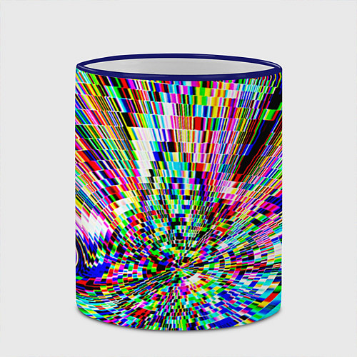 Кружка цветная Acid pixels / 3D-Синий кант – фото 2