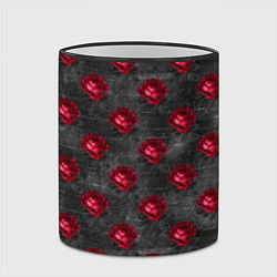 Кружка 3D Красные бутоны цветов, цвет: 3D-черный кант — фото 2