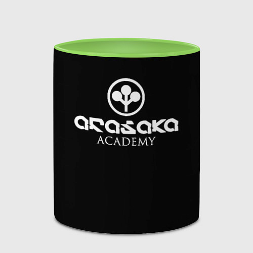 Кружка цветная Киберпанк - Arasaka Academy / 3D-Белый + светло-зеленый – фото 2