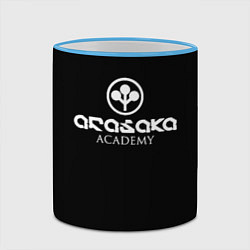 Кружка 3D Киберпанк - Arasaka Academy, цвет: 3D-небесно-голубой кант — фото 2