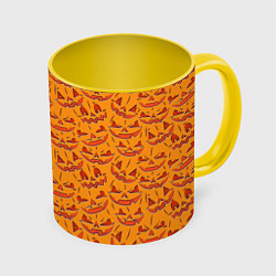 Кружка 3D Halloween Pumpkin Pattern, цвет: 3D-белый + желтый