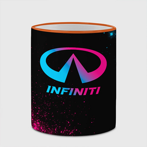 Кружка цветная Infiniti - neon gradient / 3D-Оранжевый кант – фото 2