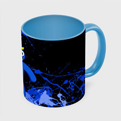 Кружка 3D Радужные друзья - Синий, цвет: 3D-белый + небесно-голубой