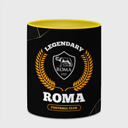 Кружка 3D Лого Roma и надпись legendary football club на тем, цвет: 3D-белый + желтый — фото 2