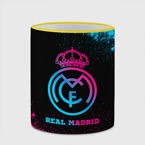 Кружка цветная Real Madrid - neon gradient / 3D-Желтый кант – фото 2