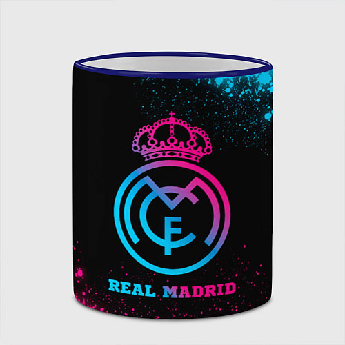 Кружка цветная Real Madrid - neon gradient / 3D-Синий кант – фото 2