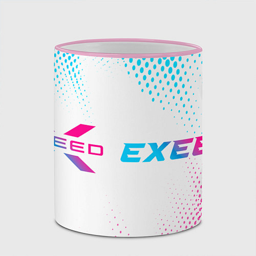 Кружка цветная Exeed neon gradient style: надпись и символ / 3D-Розовый кант – фото 2