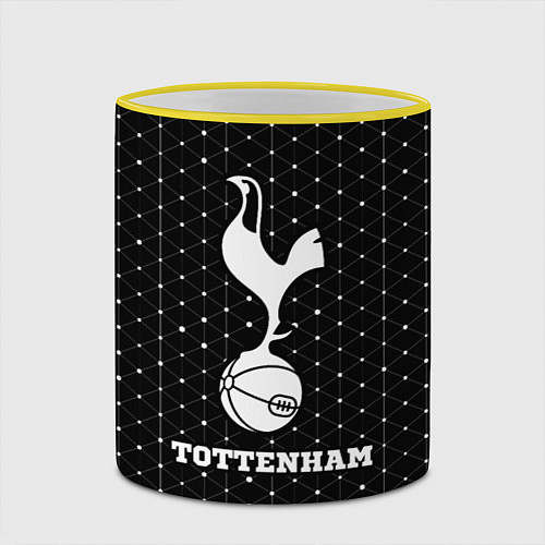 Кружка цветная Tottenham sport на темном фоне / 3D-Желтый кант – фото 2