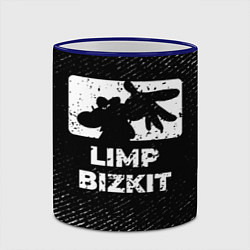 Кружка 3D Limp Bizkit с потертостями на темном фоне, цвет: 3D-синий кант — фото 2