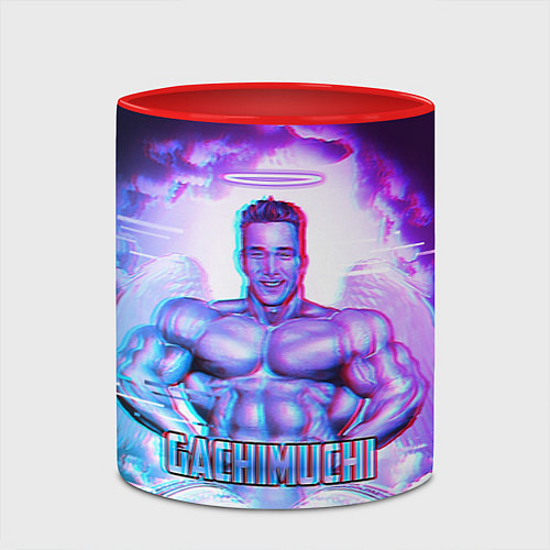 Кружка цветная Billie Herrington: Gachimuchi / 3D-Белый + красный – фото 2