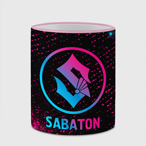 Кружка цветная Sabaton - neon gradient / 3D-Розовый кант – фото 2