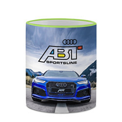 Кружка 3D Audi ABT - sportsline на трассе, цвет: 3D-светло-зеленый кант — фото 2