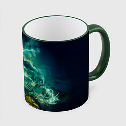 Кружка 3D 4 элемента - природные стихии, цвет: 3D-зеленый кант
