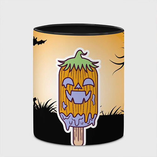 Кружка цветная Тыквенное мороженое / 3D-Белый + черный – фото 2