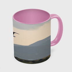 Кружка 3D Чайка, цвет: 3D-белый + розовый