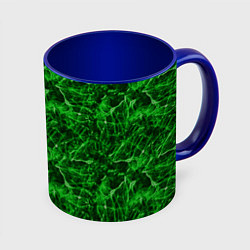 Кружка 3D Зелёный лёд - текстура, цвет: 3D-белый + синий