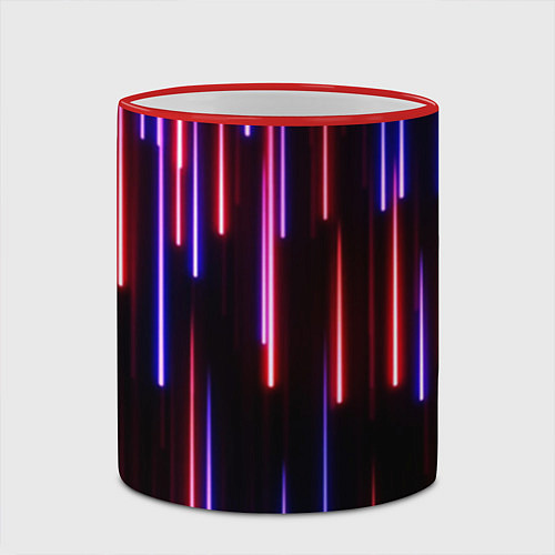 Кружка цветная Метеоритный дождь / 3D-Красный кант – фото 2