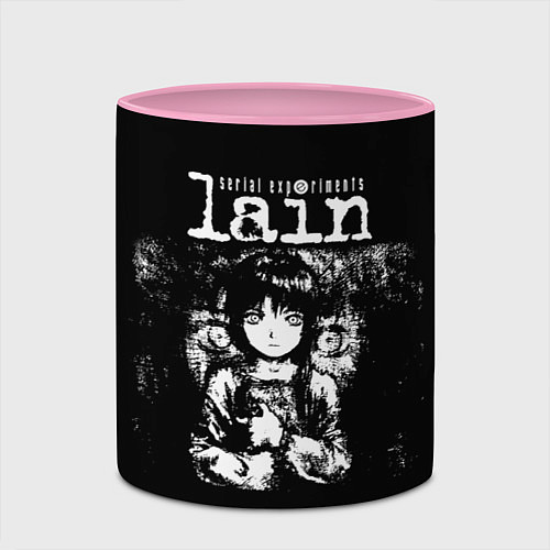 Кружка цветная Serial Experiments Lain / 3D-Белый + розовый – фото 2