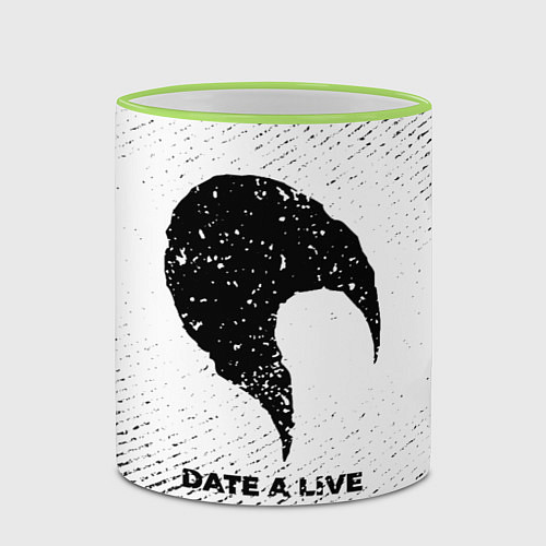 Кружка цветная Date A Live с потертостями на светлом фоне / 3D-Светло-зеленый кант – фото 2