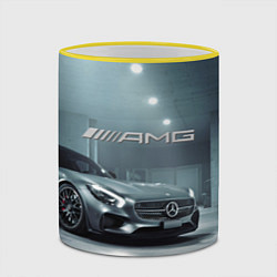 Кружка 3D Mercedes AMG - Motorsport, цвет: 3D-желтый кант — фото 2