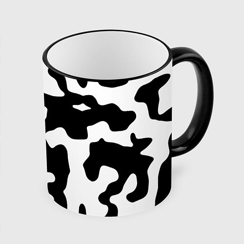 Кружка цветная Камуфляж Cowskin крупный / 3D-Черный кант – фото 1