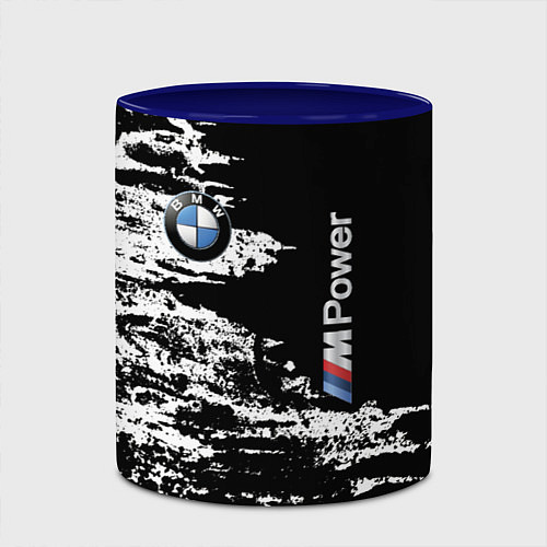 Кружка цветная BMW M Power - pattern / 3D-Белый + синий – фото 2