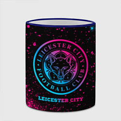 Кружка 3D Leicester City - neon gradient, цвет: 3D-синий кант — фото 2