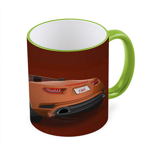 Кружка цветная Buick wild cat - concept / 3D-Светло-зеленый кант – фото 1