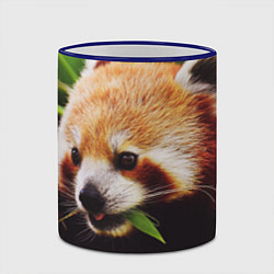 Кружка 3D Красная милая панда, цвет: 3D-синий кант — фото 2