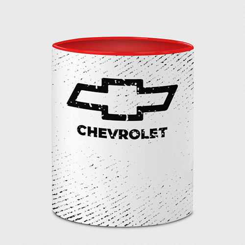 Кружка цветная Chevrolet с потертостями на светлом фоне / 3D-Белый + красный – фото 2