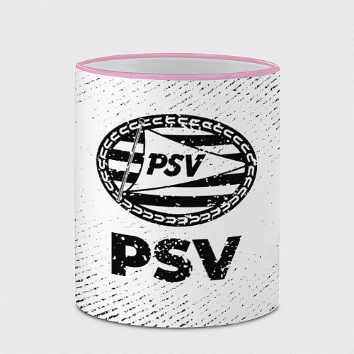 Кружка цветная PSV с потертостями на светлом фоне / 3D-Розовый кант – фото 2