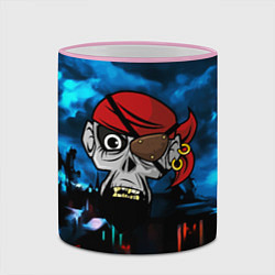 Кружка 3D Череп пирата, цвет: 3D-розовый кант — фото 2