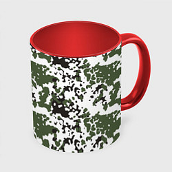Кружка 3D Камуфляж M-84 Snow, цвет: 3D-белый + красный